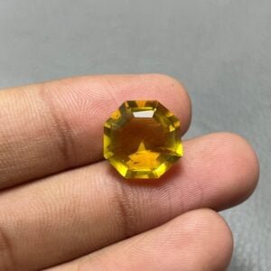 Yellow Flourite Faceted Cut