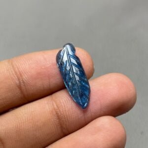 Blue Kyanite Leaf Carving