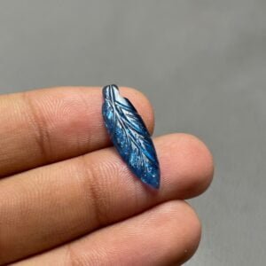 Blue Kyanite Leaf Carving