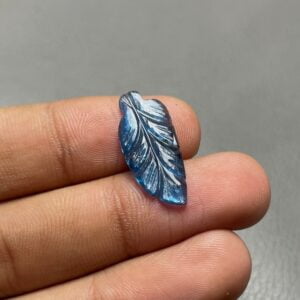 Blue Kyanite Leaf Carving