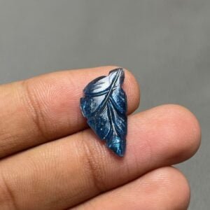 Blue Kyanite Leaf Carving
