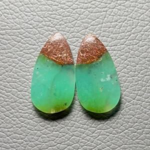 Boulder Chrysoprase Pair Gemstone Cabochon - Image 1