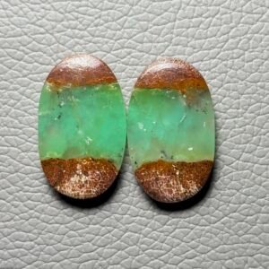 Boulder Chrysoprase Pair Gemstone Cabochon - Image 1
