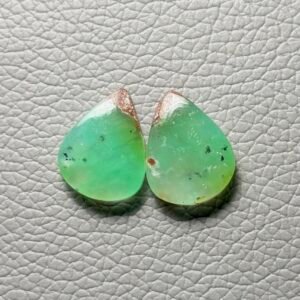 Boulder Chrysoprase Pair Gemstone Cabochon - Image 1