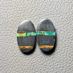 Blackjack Turquoise Pair Gemstone Cabochon - Image 1