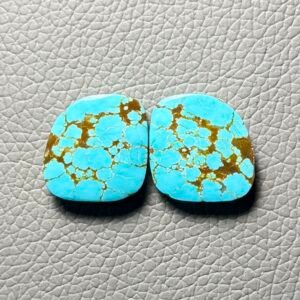 American Turquoise (Mines No.8) Pair Cabochon Gemstone - Image 1