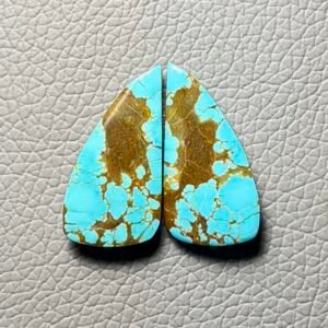 American Turquoise (Mines No.8) Pair Cabochon Gemstone - Image 1