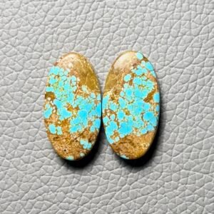 American Turquoise (Mines No.8) Pair Cabochon Gemstone - Image 1
