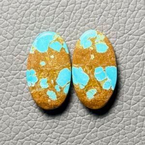 American Turquoise (Mines No.8) Pair Cabochon Gemstone - Image 1