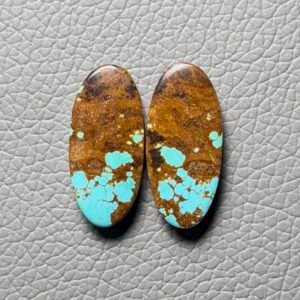 American Turquoise (Mines No.8) Pair Cabochon Gemstone - Image 1