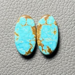 American Turquoise (Mines No.8) Pair Cabochon Gemstone - Image 1