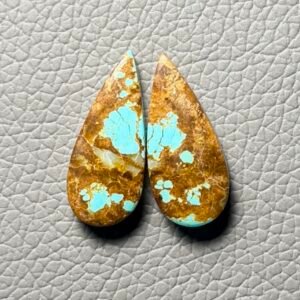 American Turquoise (Mines No.8) Pair Cabochon Gemstone - Image 1