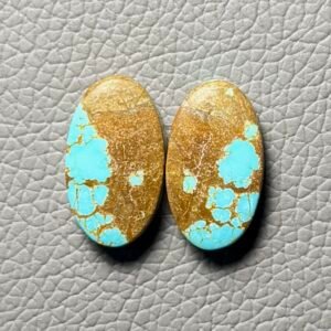 American Turquoise (Mines No.8) Pair Cabochon Gemstone - Image 1
