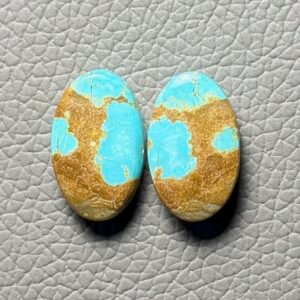 American Turquoise (Mines No.8) Pair Cabochon Gemstone - Image 1