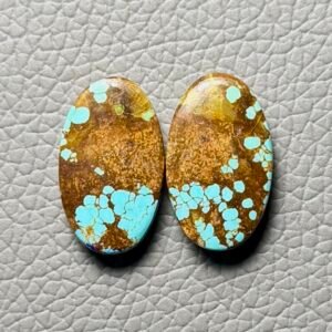 American Turquoise (Mines No.8) Pair Cabochon Gemstone - Image 1