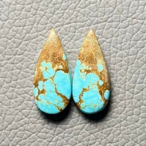 American Turquoise (Mines No.8) Pair Cabochon Gemstone - Image 1