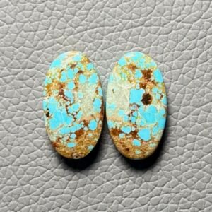 American Turquoise (Mines No.8) Pair Cabochon Gemstone - Image 1