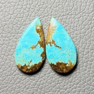 American Turquoise (Mines No.8) Pair Cabochon Gemstone - Image 1