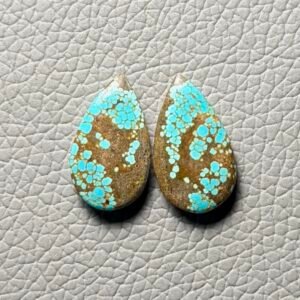 American Turquoise (Mines No.8) Pair Cabochon Gemstone - Image 1